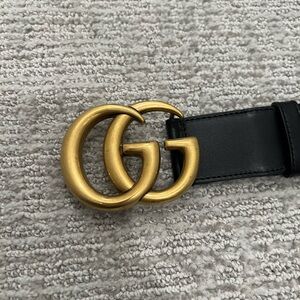 Gucci Black Belt with Gold Buckle